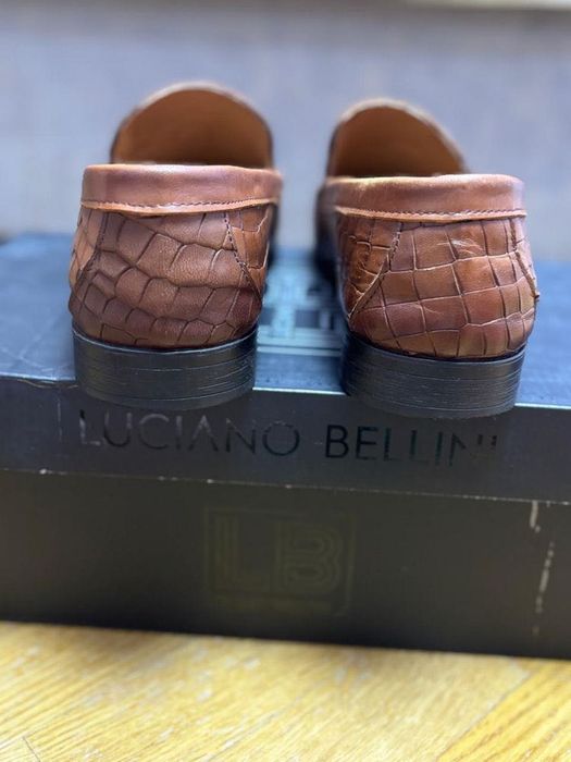 Брендові туфлі лофери Luciano Bellini тиснення крокодил