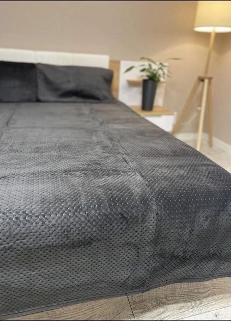 Вишукане якісні двох-лицеві велюрові накидки покривала "Хрестики"