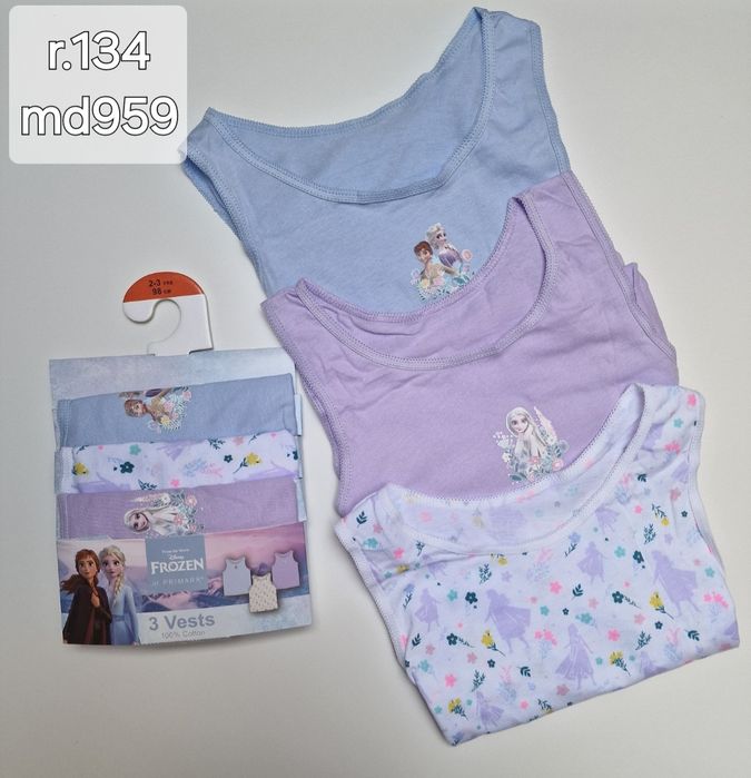 3 x podkoszulki Kraina lodu Primark dla dziewczynki rozmiar 134 Elsa