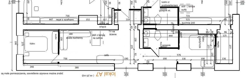 mieszkanie w centrum 45m2 2sypialnie + pokój z aneksem