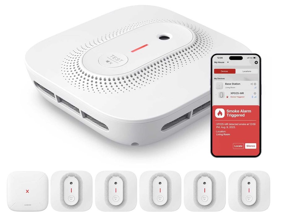 X-Sense XP02S-MR61 bezprzewodowy czujnik dymu, zestaw 6 sztuk - NOWY