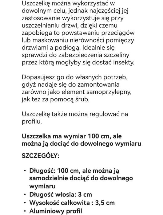 Uszczelka szczotkowa