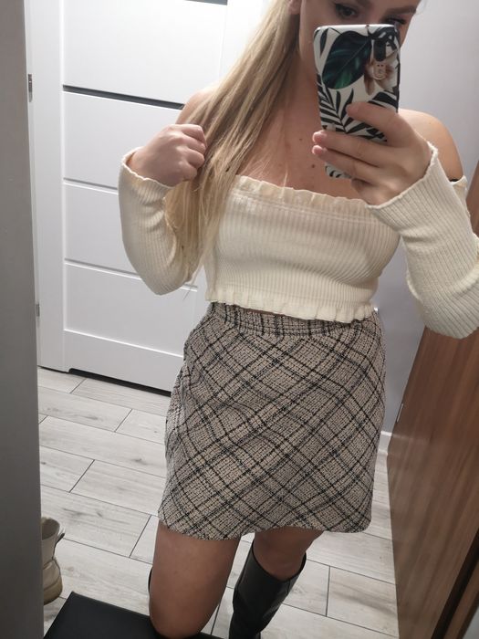 Primark spódniczka beżowa w kratę M