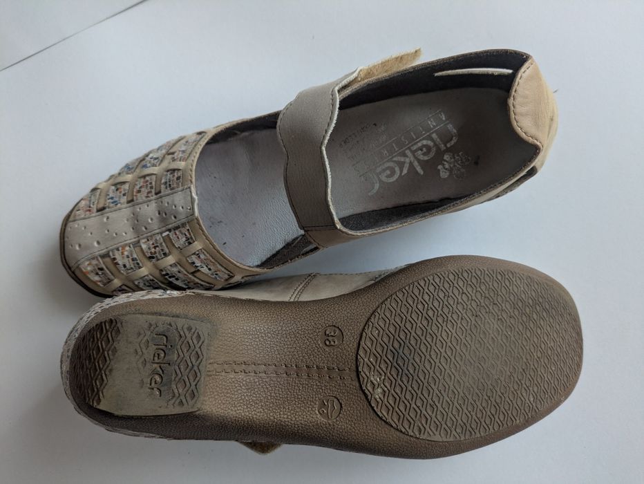 Skórzane buty damskie Rieker