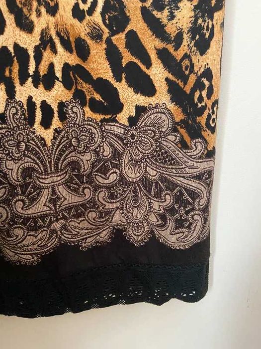 Leopard knit pencil dress elegant chic | dzianinowa sukienka kratka 42