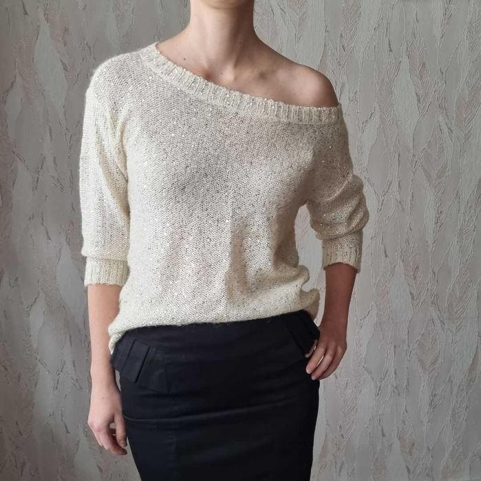 Kremowy sweter z cekinami Vero Moda r. S