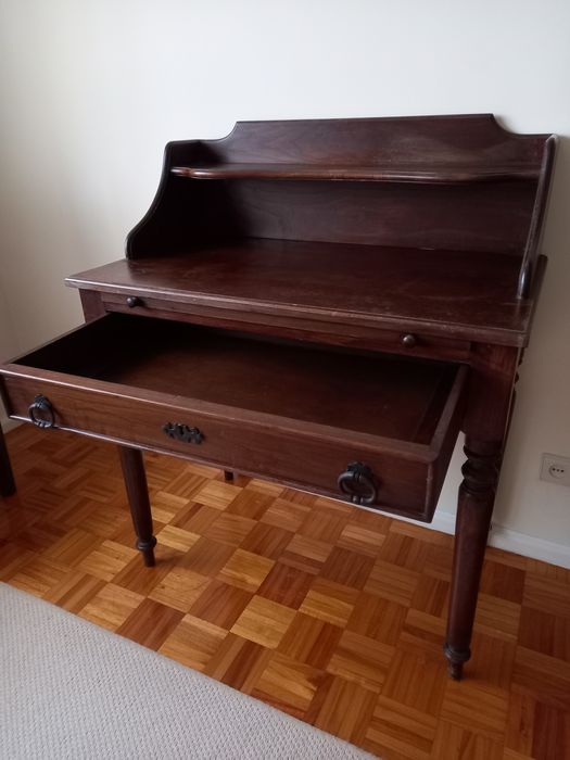 Secretaria para escritório em madeira de castanheiro