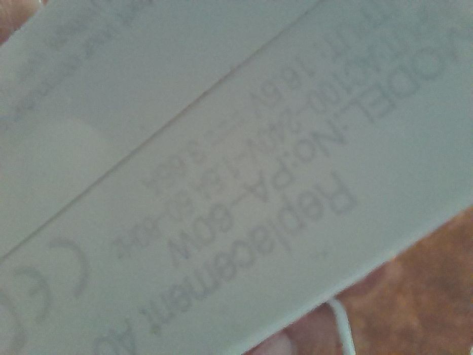 Ładowarka do laptopa APPLE 60W 16,5V 3,65A MgSafe1 L-type