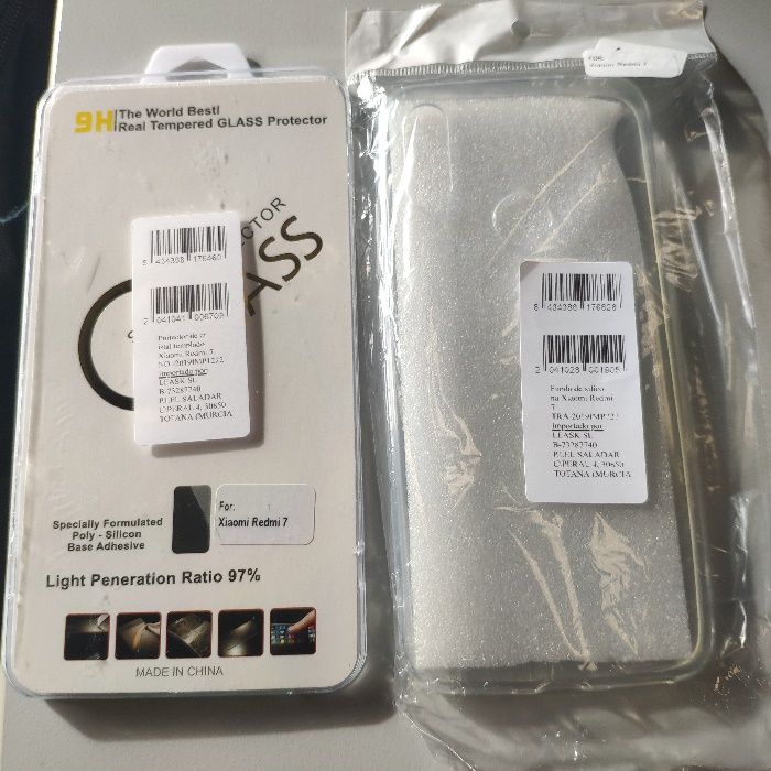 Capa e película protetora XIAOMI REDMI 7 *novas*