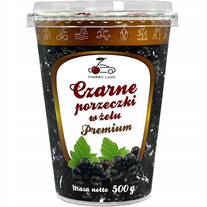 Czarne Porzeczki W Żelu Cherry Lady 500 G - Frużelina Premium 80%