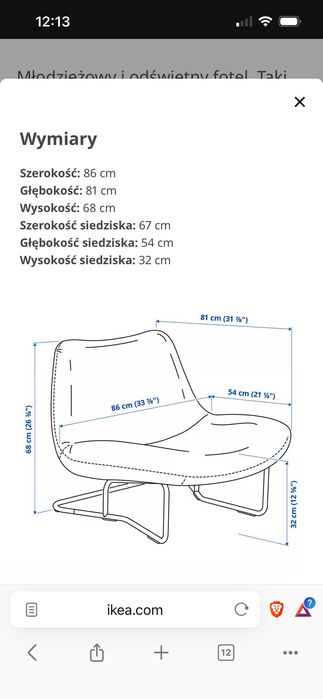 Fotel ikea sotenas żółty retro vintage krzesło