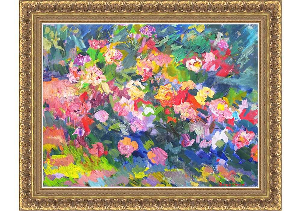 Зацепина Зинаида (1913-1986) Натюрморт цветы. 104*122 см. холст масло - С экспертизой / Зінаїда Зацепіна. Польові. квіти. полотно олія