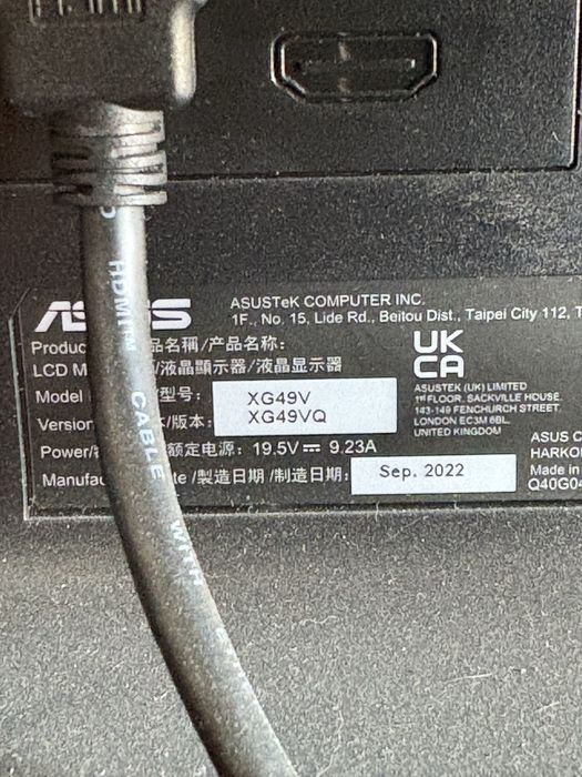 Monitor asus xg49v