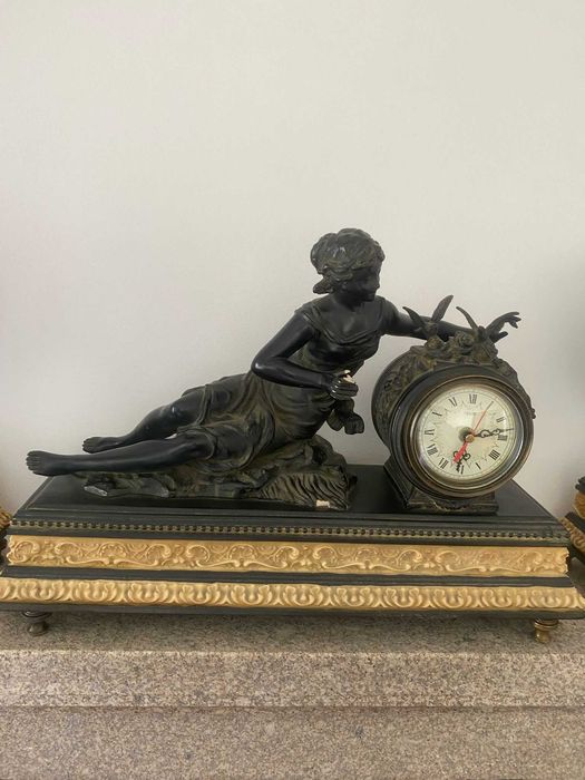 Relógio de Lareira com Guarnição. Envio até 24h.