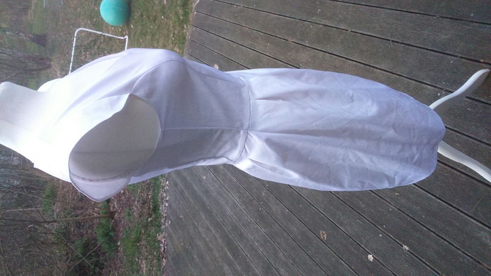 Nowa krótka sukienka biała koktajlowa wesele S M szyta na miarę