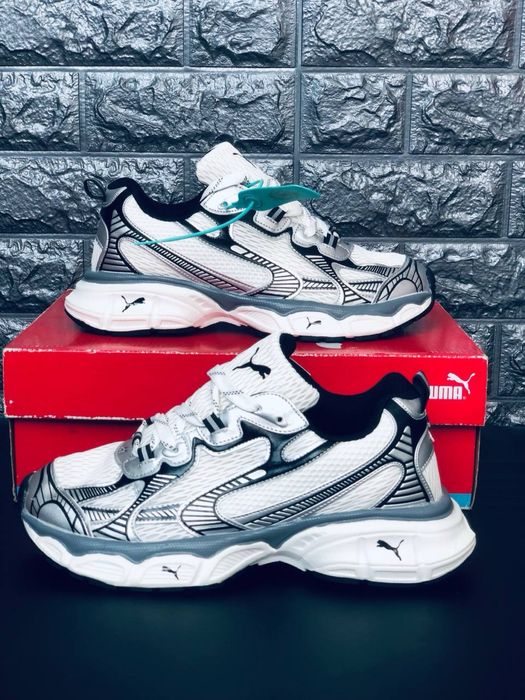 Мужские дышащие кросивки пума  / Красовки мужские лето 2026 puma extos axis / мужские кросовки пума кожа / сетка
