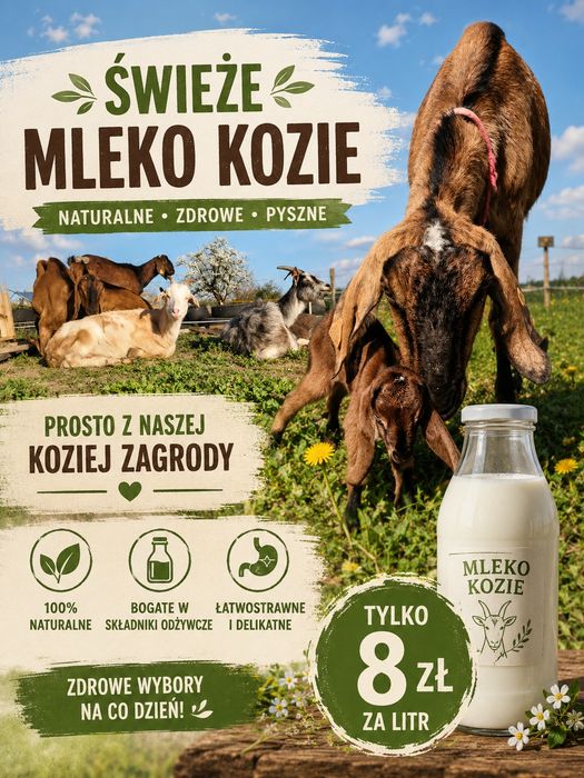 Świeże Mleko Kozie