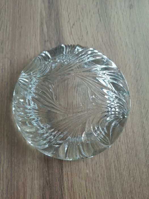 Popielnica szklana retro ozdobna Ząbkowice PRL