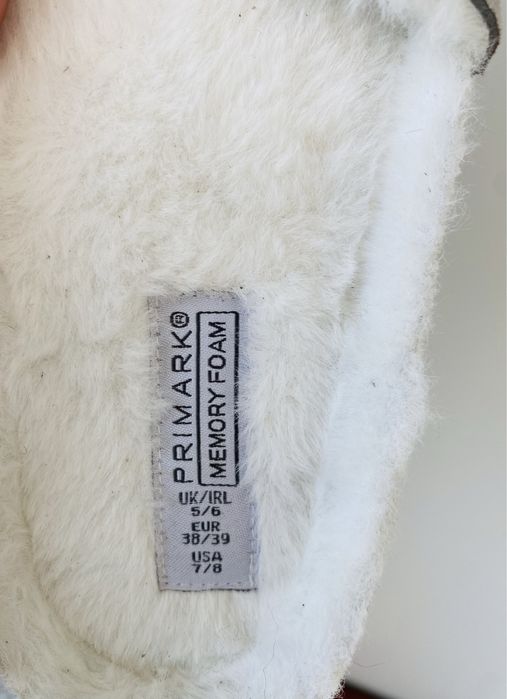 Klapki z ociepleniem Primark  r. 38/39