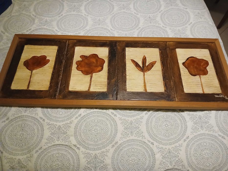 Quadro oleo flores