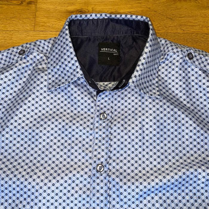 Vertical Koszula Męska Modna Krótki Rękaw Rozm. L