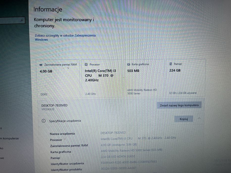 Laptop sony vaio VPCEA1S1E i3-330M SSD 4GB RAM AMD RADEON 5145