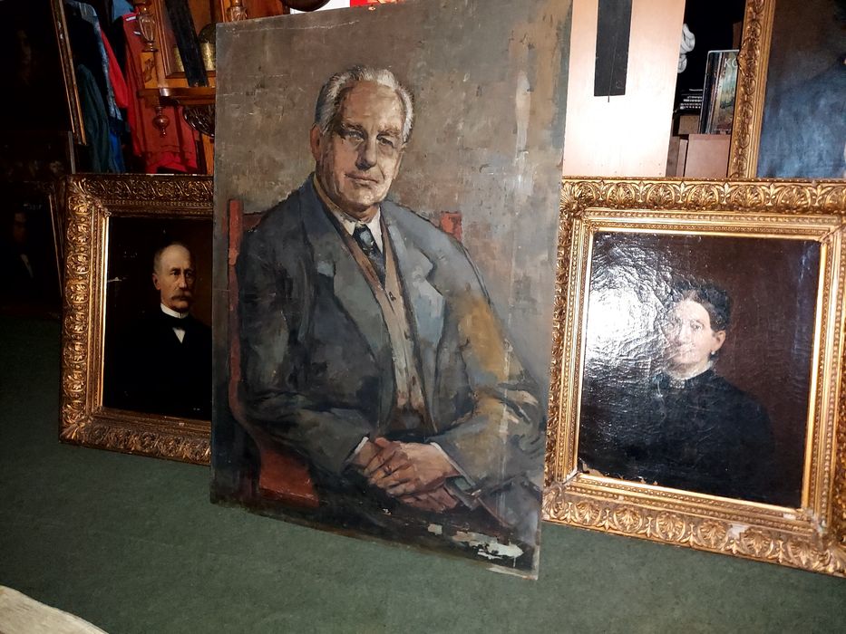 Wielki 130 cm olej stary portret 100% oryginal.