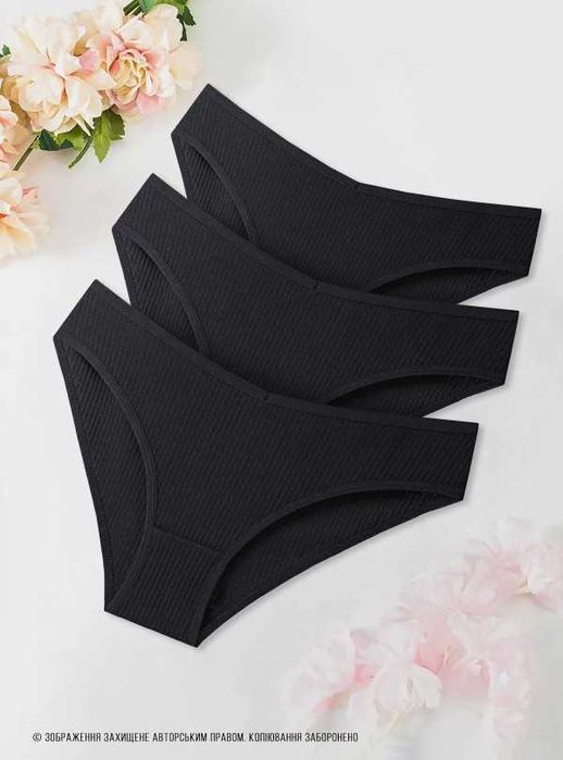 Акция! Трусики женские рубчик труси жіночі комплект 5шт хлопок бавовна
