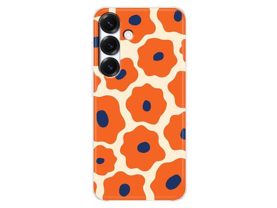 Capa silicone Flores Laranja Matisse para telemóveis Samsung