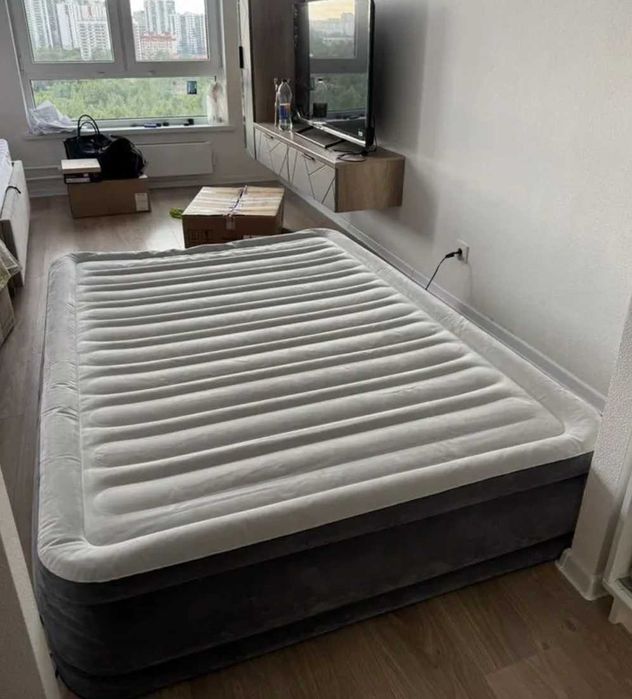 ‼️ Надувне ліжко Intex двоспальне 203×152×48 | Матрац Ліжко з насосом