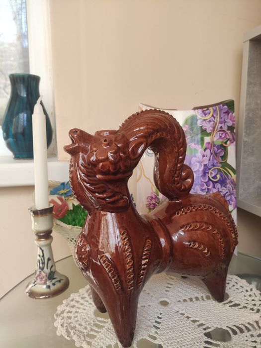 Керамика Украины,дивные звери,обливная майолика, статуэтки ссср