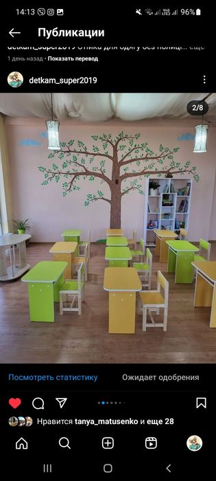 Дитячий столик та стільчик парта детский стол и стул меблі для садочку