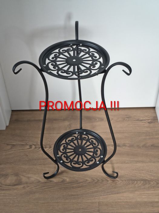 Czarny metalowy kwietnik/ stojak na kwiaty wysokość 60cm