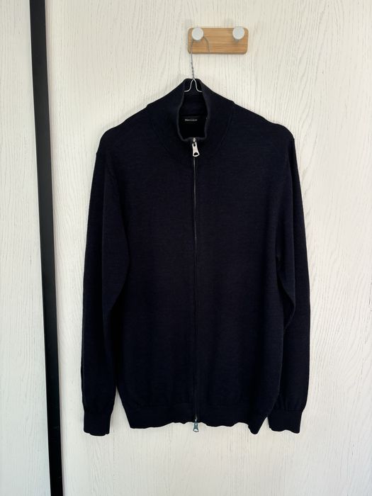 Granatowy swetrek rozpinany meski welna