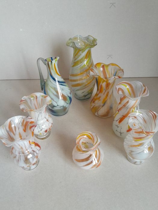 Ваза гутне скло кольорова ваза