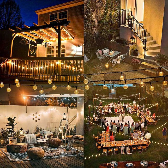 Girlanda solarna ogrodowa na balkon 40 led 7m lampki żarówki ciepła