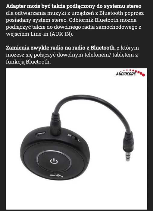 Audiocore AC820 Adapter bluetooth 2 w 1