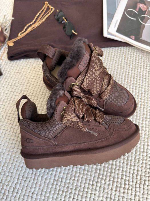UGG Lowmel Chocolate угг ловмел шоколадні уггі ловмели теплі зимові на хутрі