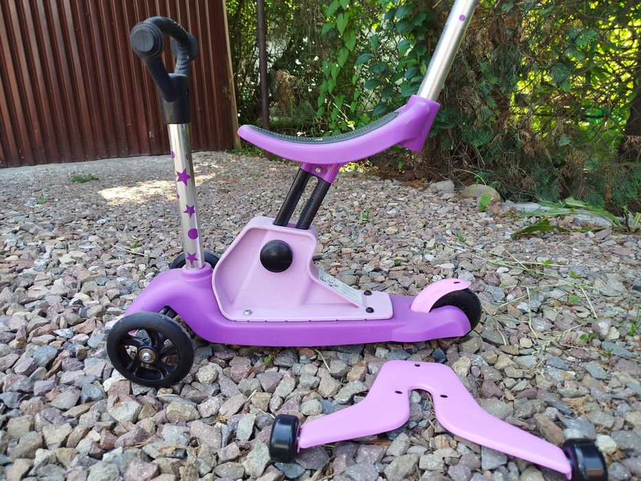 Rowerek biegowy dla dziewczynki hulajnoga dla dzieci fioletowa