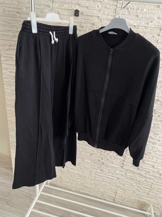 Wassyl dres set szerokie spodnie kant + bomber bluza