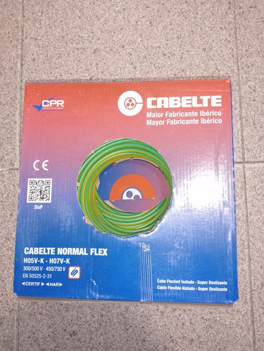 Cabo amarelo-verde 6mm Flexível