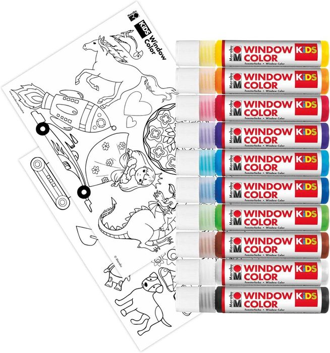 10 SZTUK Farby do szkła Marabu  dla dzieci od 3 lat