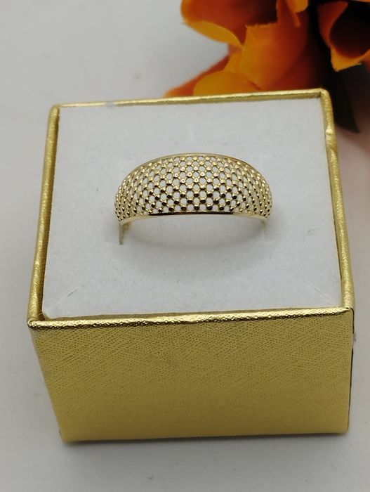 Złoty pierścionek ażurowy, złoto 585 rozmiar 16