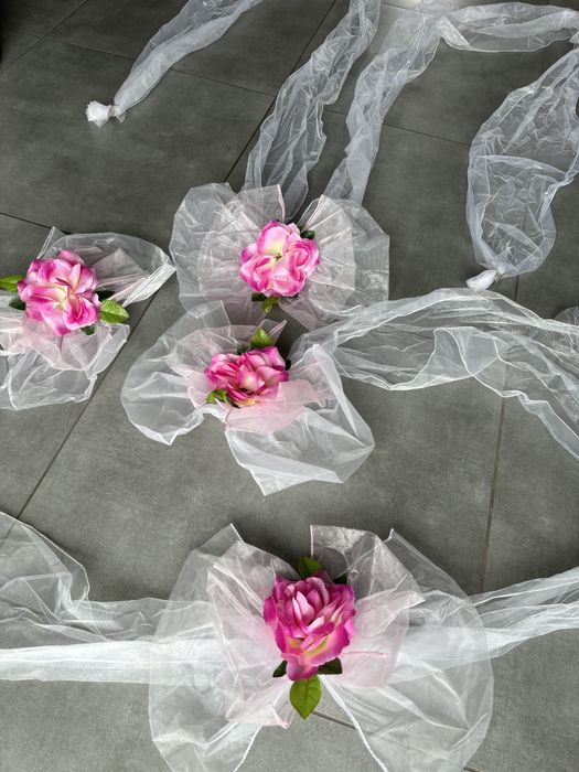 Dekoracje ślubne na samochód przyssawki