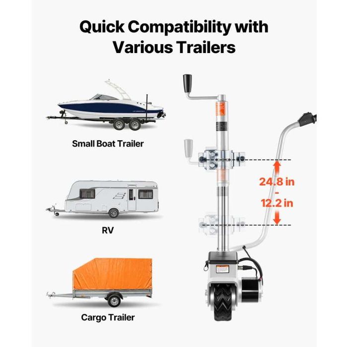 Dolly elétrico para reboque   roda jockey motorizada  para movimentação de caravanas e barcos roda reboque com motor