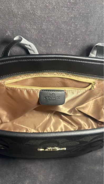 Coach Signature City Zip Tote bag in black smoke/black canvas