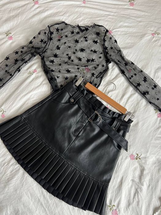 ZARA шкірчна спідниця