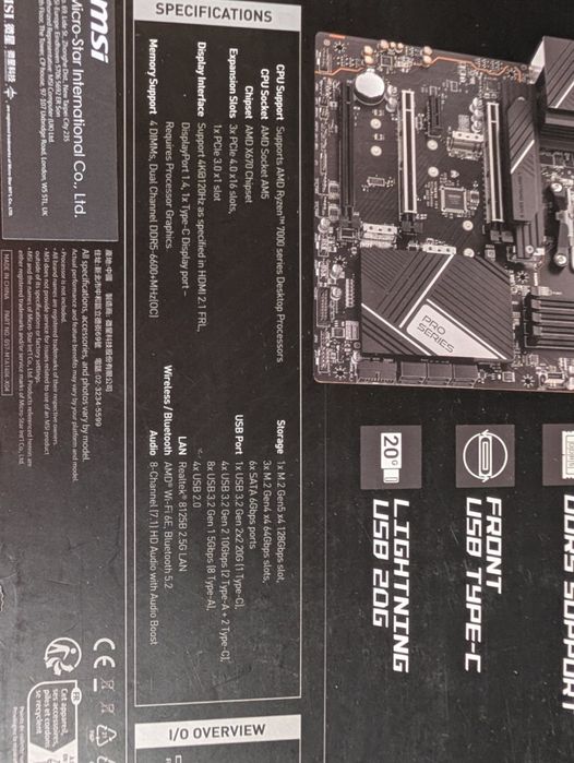 Motherboard MSI x670p wifi
