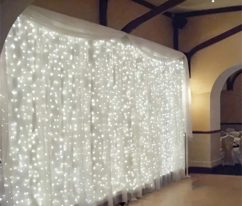 Гірлянда штора в теплому та холодному кольорах