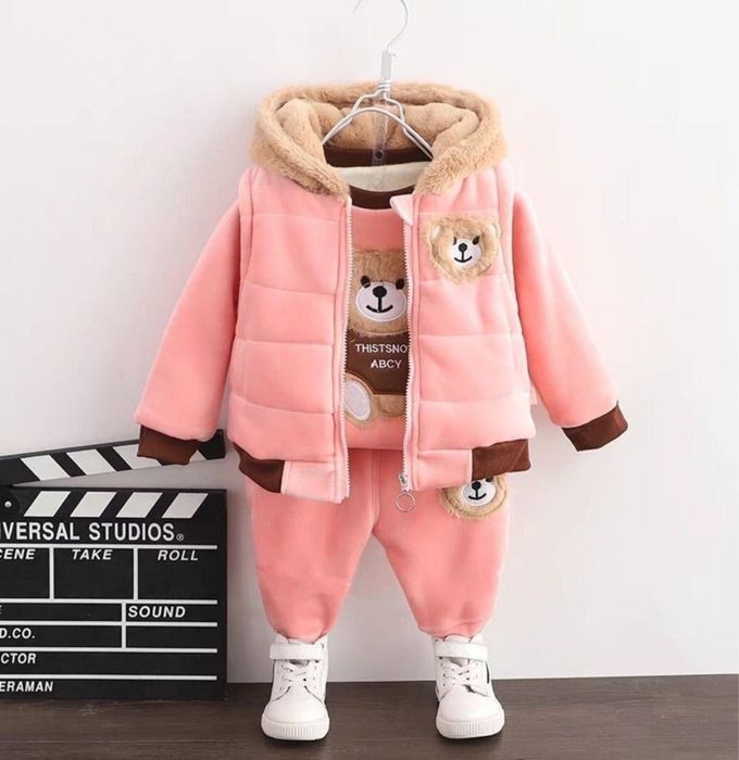 Детский теплый костюм тройка на флисе для мальчиков и девочек